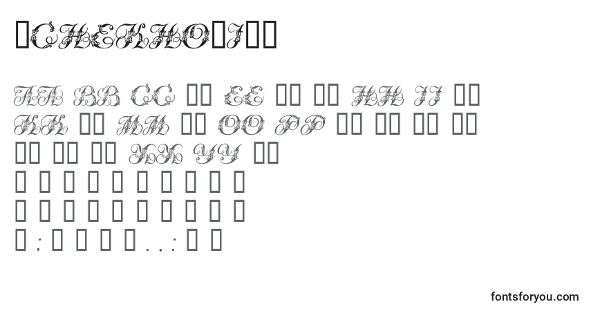 A fonte Tchekhonin2 – alfabeto, números, caracteres especiais