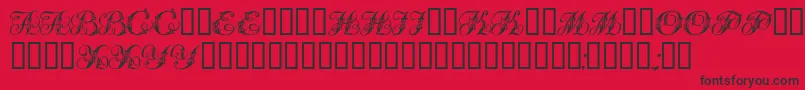 フォントTchekhonin2 – 赤い背景に黒い文字