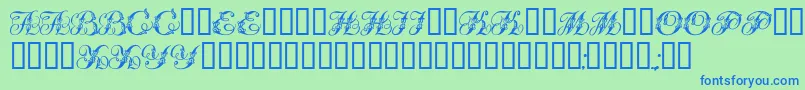 Tchekhonin2 Font – Blue Fonts on Green Background