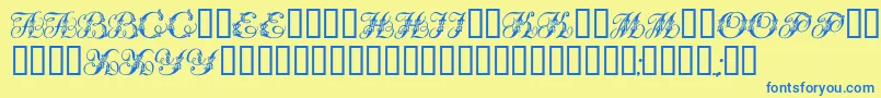 Tchekhonin2 Font – Blue Fonts on Yellow Background