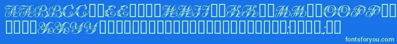 Tchekhonin2 Font – Green Fonts on Blue Background