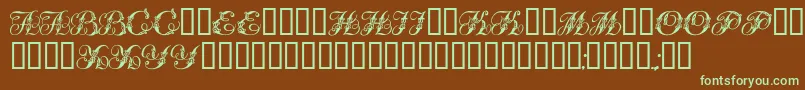 Tchekhonin2 Font – Green Fonts on Brown Background