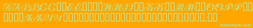 Tchekhonin2 Font – Green Fonts on Orange Background