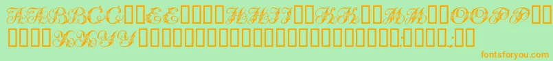 Tchekhonin2 Font – Orange Fonts on Green Background