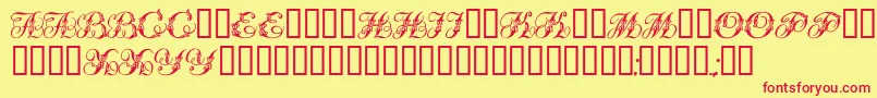 Tchekhonin2 Font – Red Fonts on Yellow Background