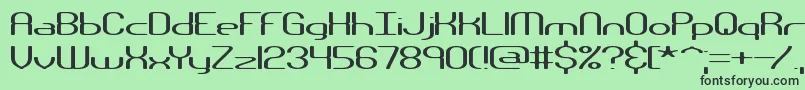 フォントNanosecondWideBrk – 緑の背景に黒い文字