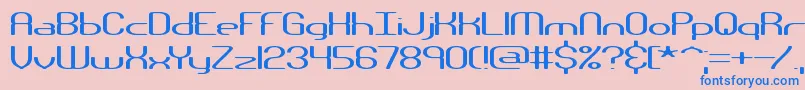 フォントNanosecondWideBrk – ピンクの背景に青い文字