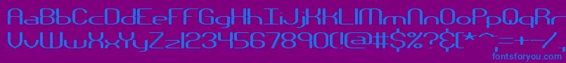 フォントNanosecondWideBrk – 紫色の背景に青い文字