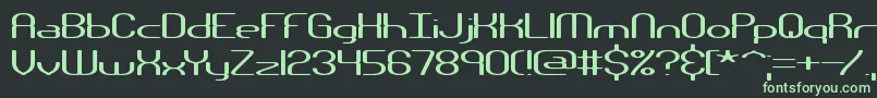 フォントNanosecondWideBrk – 黒い背景に緑の文字