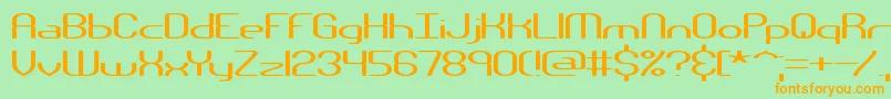 NanosecondWideBrk Font – Orange Fonts on Green Background