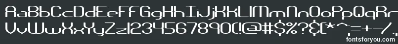 NanosecondWideBrk-fontti – valkoiset fontit mustalla taustalla