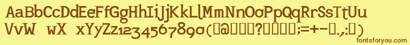 Mashburn.Regular Font – Brown Fonts on Yellow Background