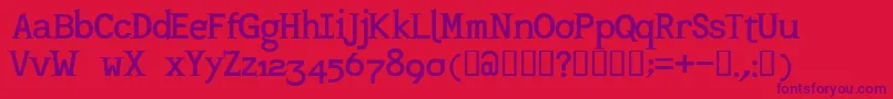 Czcionka Mashburn.Regular – fioletowe czcionki na czerwonym tle