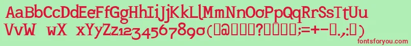 Mashburn.Regular Font – Red Fonts on Green Background