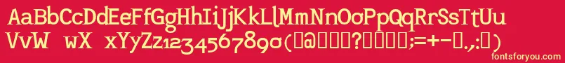 Mashburn.Regular Font – Yellow Fonts on Red Background