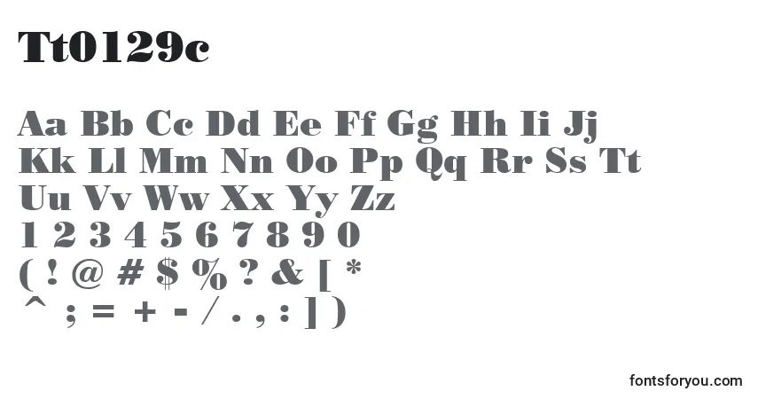 Czcionka Tt0129c – alfabet, cyfry, specjalne znaki