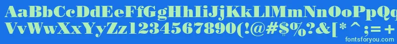 Tt0129c Font – Green Fonts on Blue Background