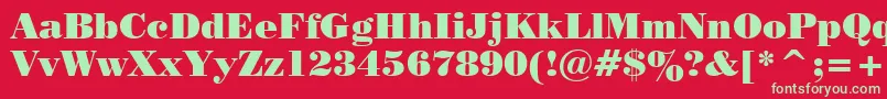 フォントTt0129c – 赤い背景に緑の文字