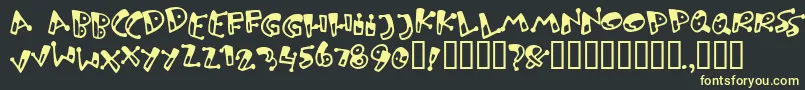 フォントBungnipp – 黒い背景に黄色の文字