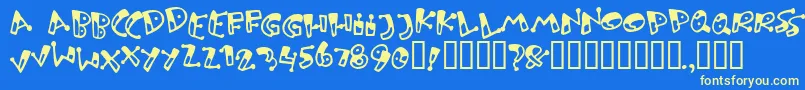 Bungnipp Font – Yellow Fonts on Blue Background