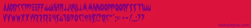Satire Font – Purple Fonts on Red Background
