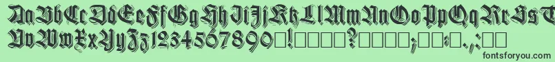 フォントKilligrewstacatto – 緑の背景に黒い文字