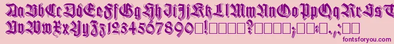 Killigrewstacatto-Schriftart – Violette Schriften auf rosa Hintergrund