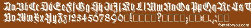 フォントKilligrewstacatto – 茶色の背景に白い文字