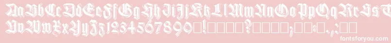 Killigrewstacatto-Schriftart – Weiße Schriften auf rosa Hintergrund