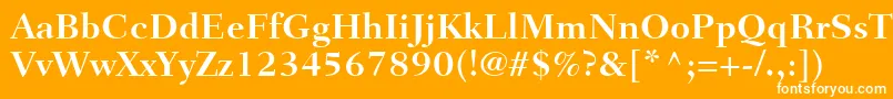 フォントFairfieldLt75Bold – オレンジの背景に白い文字