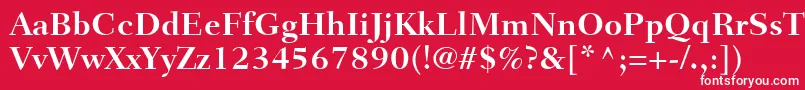 フォントFairfieldLt75Bold – 赤い背景に白い文字