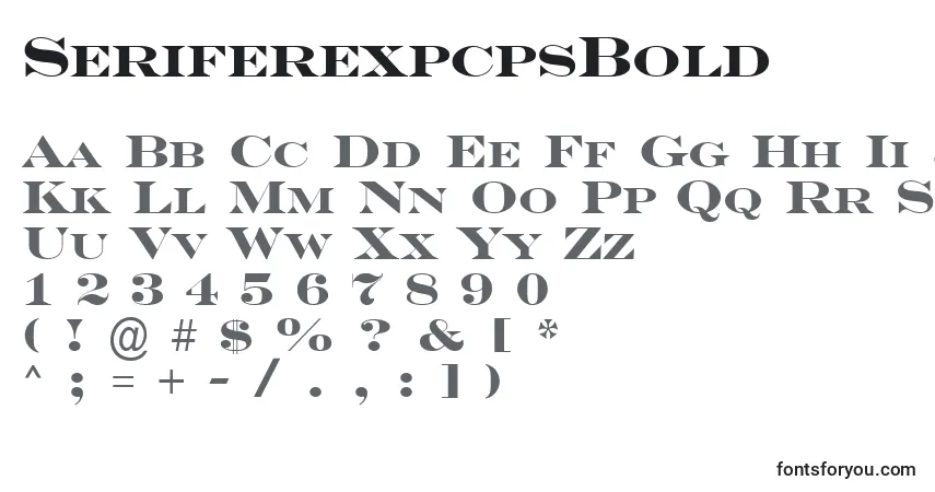 SeriferexpcpsBoldフォント–アルファベット、数字、特殊文字