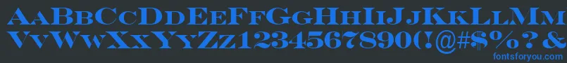 Weitere Informationen zur SeriferexpcpsBold-Schriftart SeriferexpcpsBold-Schriftart – Blaue Schriften auf schwarzem Hintergrund