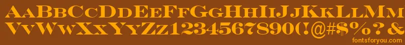 SeriferexpcpsBold Font – Orange Fonts on Brown Background