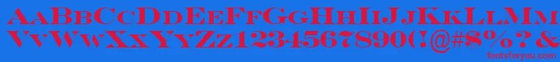 SeriferexpcpsBold Font – Red Fonts on Blue Background