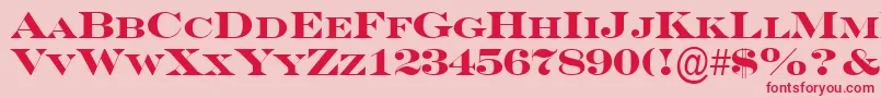 SeriferexpcpsBold-Schriftart – Rote Schriften auf rosa Hintergrund