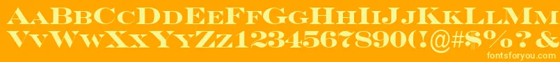 フォントSeriferexpcpsBold – オレンジの背景に黄色の文字