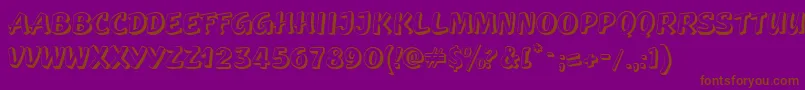 GeckoverticalRegular-Schriftart – Braune Schriften auf violettem Hintergrund