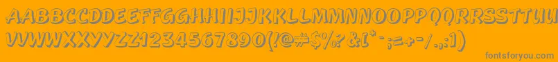 GeckoverticalRegular-Schriftart – Graue Schriften auf orangefarbenem Hintergrund