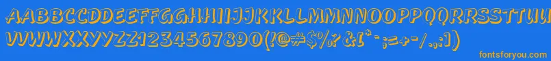 GeckoverticalRegular Font – Orange Fonts on Blue Background