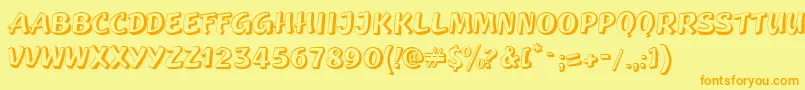 GeckoverticalRegular Font – Orange Fonts on Yellow Background
