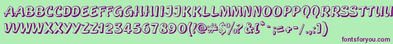 GeckoverticalRegular Font – Purple Fonts on Green Background