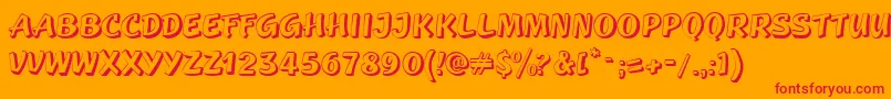 GeckoverticalRegular Font – Red Fonts on Orange Background