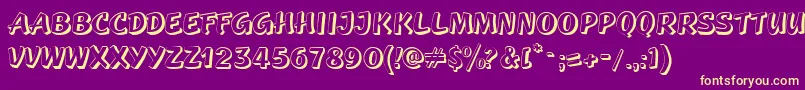 GeckoverticalRegular Font – Yellow Fonts on Purple Background