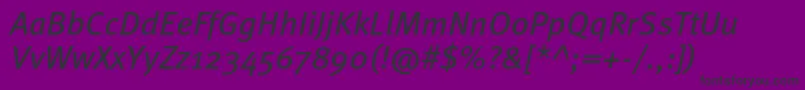 フォントMetaproBookitalic – 紫の背景に黒い文字