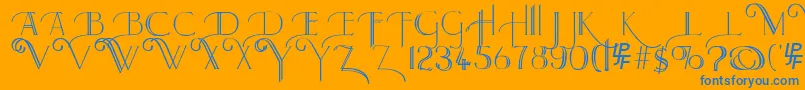 Larkin Font – Blue Fonts on Orange Background