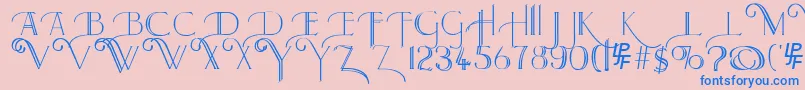 Larkin Font – Blue Fonts on Pink Background