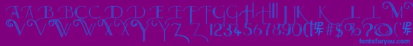 Larkin Font – Blue Fonts on Purple Background