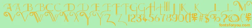 Larkin Font – Orange Fonts on Green Background