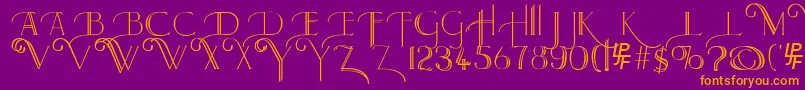 Larkin Font – Orange Fonts on Purple Background